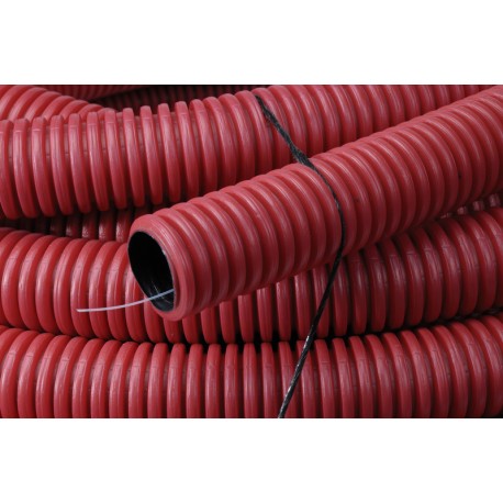 Kabelflex flexibele buis rood 125mm x 50m inclusief nylon trekko